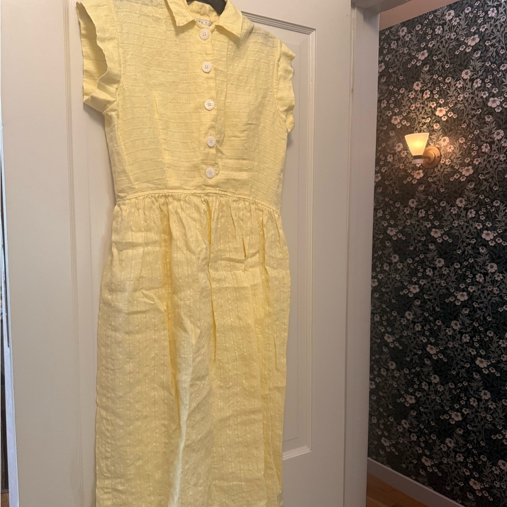 Christy Dawn Yellow Textured Midi Dress